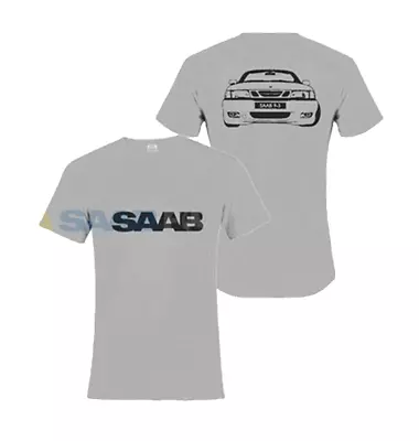 Genuine Saab 9-3  Short Sleeved T-shirt Ash Gray Saab Logo  W/ 9-3 Viggen Xl • $16.95