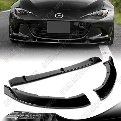 For 16-21 Mazda Miata MX5 MP-Style Painted BLK Front Bumper Splitter Spoiler Lip • $128.56