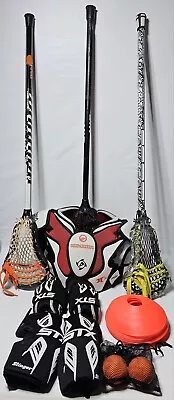 LACROSSE Gear Lot: Bag3 Sticks2 Balls Gloves Arm PadsChest/Shoulder Pads • $97.99