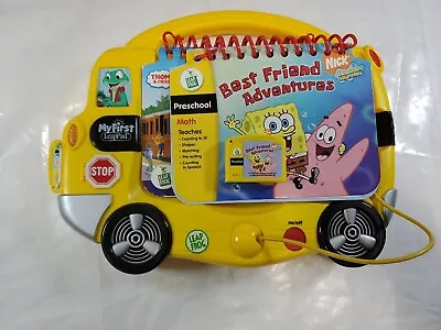 My First LeapPad Yellow Bus Learning System With 2 Books & Cartridges Tested EUC • $35.96