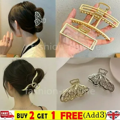 Women Hair Clip Strong Large Clamp Jaw Claw Clip Traditional Thick Grip Clips Uk • £3.99