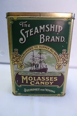 The Steamship Brand Molasses Candy Hinged Lid Tin By Stewart & Young • $14.99