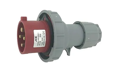 JCE 32 AMP 4 Pin Red 415V 3 Phase Industrial Trailing Plug. IP67 Waterproof • £10.01