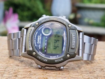 £25 • Buy Casio 1950 W-94H Mens LCD Digital Alarm Chrono Watch - 50m - Steel Band