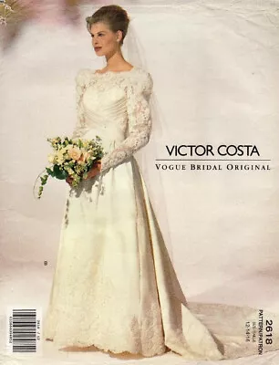 Vogue #2618 Bridal Gown Original 2618 Designer Victor Costa Pattern Size 6 8 10 • $14.25