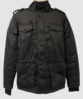 $152 LTB Men's Black Full-Zip Multi Pocket Drawstring Hooded Coat Jacket Size S • $48.38
