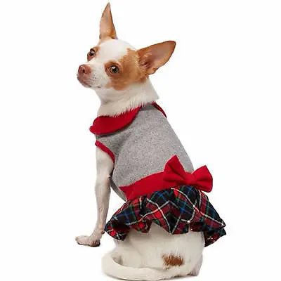 Martha Stewart Pets® Holiday PETER PAN Dog Dress Plaid Hook/Loop Easy On/Off • $24.99
