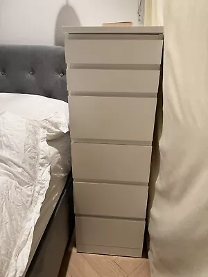 IKEA Malm Chest Of 6 Drawers White/mirror Glass 40x123cm • £18