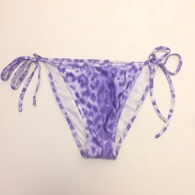 NWOT Moschino Mare Swimsuit Tie Bikini Bottom Purple Leopard Made In Italy • $13.50