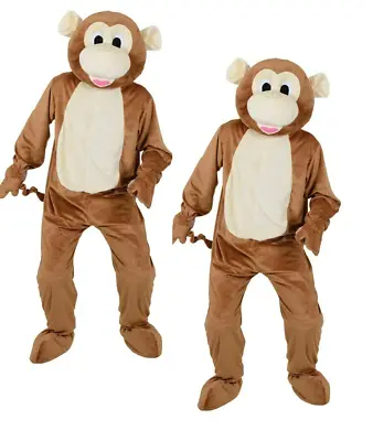 Adult Big Head Cheeky Monkey Fancy Dress Mascot Costume Animal Unisex Carnival • $80.83