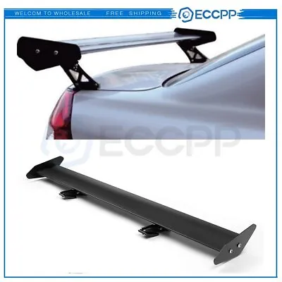 Trunk Spoiler Wing Visiblility Aluminum Adjustable GT Double Deck F1 Style Black • $69.70