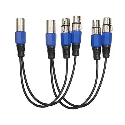 £13.51 • Buy 2x 3-Pin XLR Male Plug To Dual 2 Female Jack Y Splitter Mic DJ Cable Adaptor