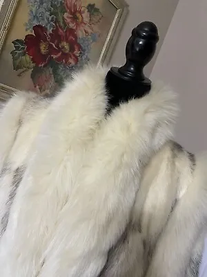 Vintage Genuine Ivory Cross Mink With Fox Fur Collar Coat Jacket Stroller • $345