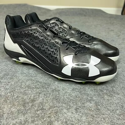 Under Armour Mens Baseball Cleats 15 Black White Shoe Deception Metal Softball • $31.98