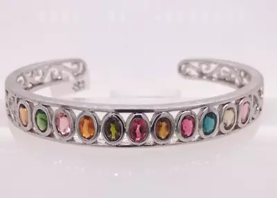 Multi Color Tourmaline Cuff Bracelet • $175