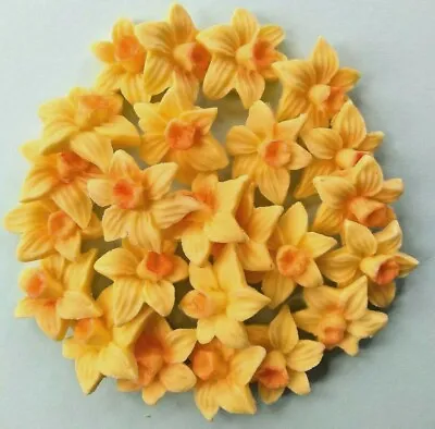 24 Handmade Edible Dainty Daffodil Flowers Easter/Spring Cake Topper Decoration • £6.50