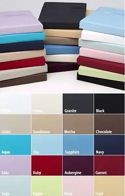 Extra Deep Fitted Sheet 16 /40CM 100% Egyptian Cotton 200TC All 5 Sizes 14 Color • £8.99