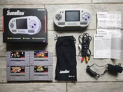 Hyperkin SUPABOY Handheld Super Nintendo Complete In Box + 4 Games Tested! • $117.99