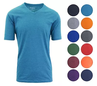 $7.69 • Buy Mens V Neck T-Shirt Heathered S/S Fitted Premium Quality Undershirt Gym NWT