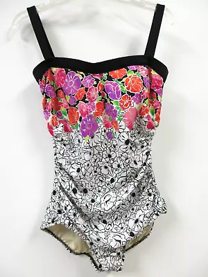 Maxine Of Hollywood Multi-color Floral Print 1pc Swimsuit Size 16 - Nwt • $31.25
