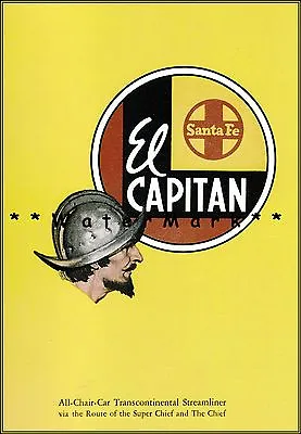 Santa Fe Railroad 1948 El Capitan Streamliner Train Vintage Poster Print Art  • $19.40