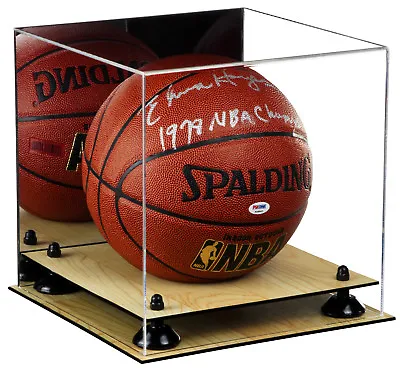 $124.99 • Buy Basketball Display Case With Mirror, Black Risers And Wood Floor (A001-BR)