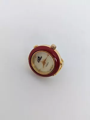 Vintage LA Express Watch Ring Adjustable Gold Tone & Red • $11.61