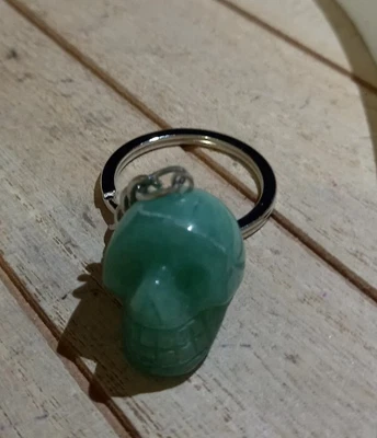 £1.50 • Buy Crystal Green Aventurine Keyring (10), Skull ,*marked* Please See Pictures.