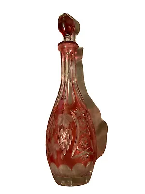 Nachtmann Traube Red Wine Decanter Cut To Clear Bavarian Crystal Rare Stopper • $100