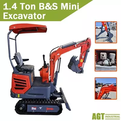 AGT  1.4 Ton Mini Excavator  Hydraulic Digger Tracked Crawler 13.5HP B&S Gas EPA • $6999