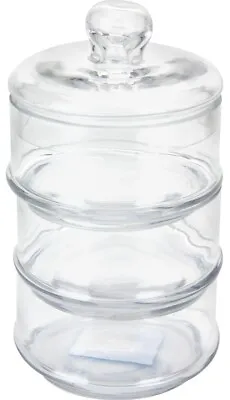 £14.99 • Buy 3 Tier Glass Cookie Jar Biscuit Sweets Glass Storage Jar Candy Jar Chocolate Jar