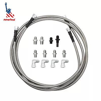 TH400 70” Length SS Braided Transmission Cooler Lines Kit For GM 4L60E 4L80E 6AN • $44.59