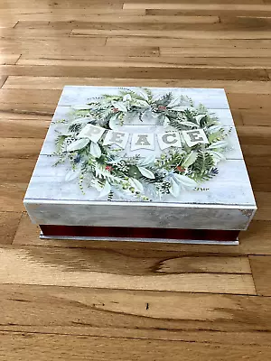 Peace Wreath Storage Or Gift Box 11  X 11  X 3.5'' Magnetic Closure Lid • $4