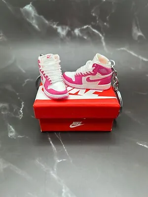 Pink And White Jordan 1 Nike Shoe Keychain With Mini Shoebox Nike Keychain • $6