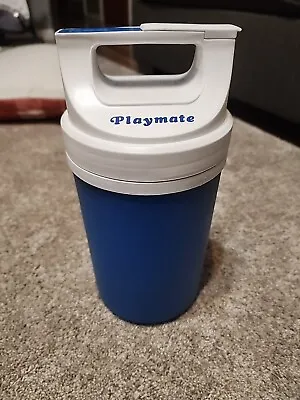 VTG Igloo Playmate Cooler Half Gallon Thermos Water Jug Blue Lift Twist Top • $17.95