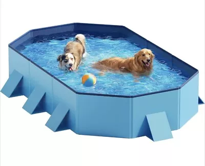 Large Foldable Pet Dog Splash Pool 71 X 12 Puncture-proof Portable Reinforced  • £45