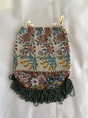 Vintage/Antique Floral Color Micro Beaded Bag With Fridge Read • $95
