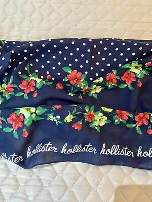 Hollister Navy Blue Floral Print Scarf • £5