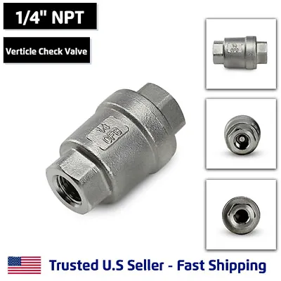 3/8  Vertical Check Valve Stainless Steel NPT Threaded 1000PSI • $15.04