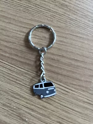 GREY VW CAMPER VAN Enamel Key Ring Bag Charm Key Chain Fathers Day Gift • £4.15