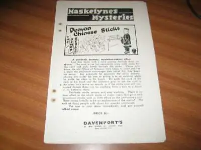 Davenport's Maskelynes Mysteries Catalogue Magic Stage Magic Appears 1950's • $12.62