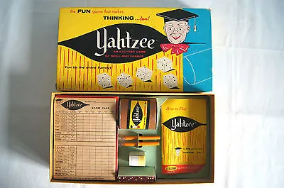 Yahtzee Game Of Skill And Chance 1961 ES Lowe Complete GUC New Box Scorepads • $18.99