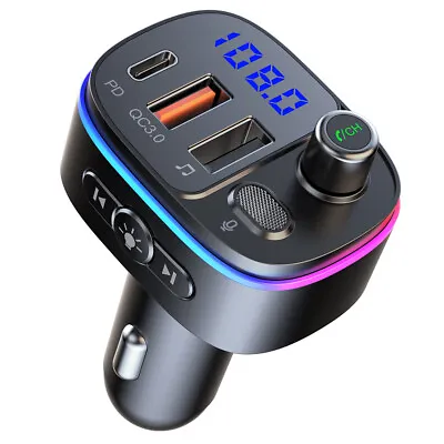 $15.99 • Buy Car Bluetooth FM Transmitter Receiver Radio MP3 Wireless Adapter USB PD Charger