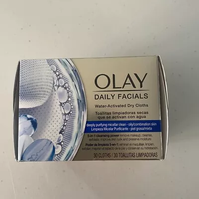 OLAY Daily Facials 5 In 1 Water Activated 30 Dry Cloths Sealed • $14.71