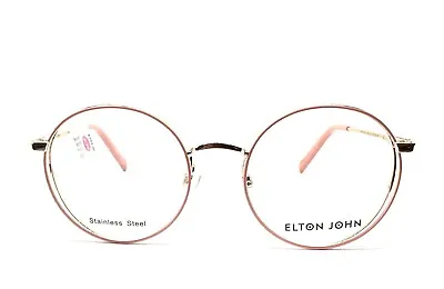 1 Unit New Elton John Baroque 50-1 Pink Gold Eyeglass Frames 50-18-140 #743 • $102