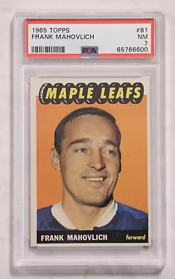 1965 Topps Frank Mahovlich #81 PSA 7 NM Maple Leafs • $114.99