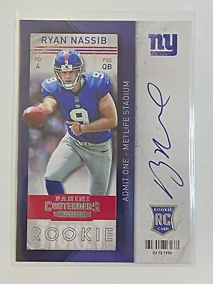 🏈 2013 Panini Contenders Football Rookie Auto #232 Ryan NASSIB 🏈 • $3.99