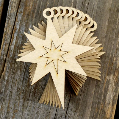 £3.99 • Buy 10x Wooden Christmas Nativity Star Craft Shapes 3mm Plywood Xmas Decoration