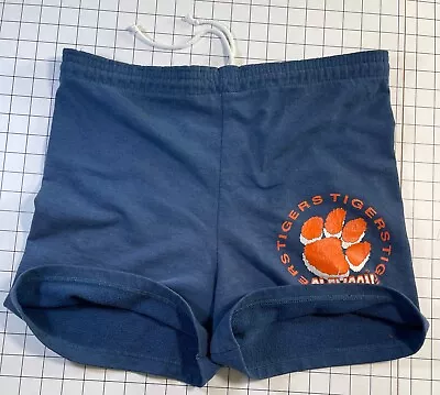 Vintage 80's Clemson Tigers Blue Terry Athletic Shorts Retro M Rear Pocket  NCAA • $19.99