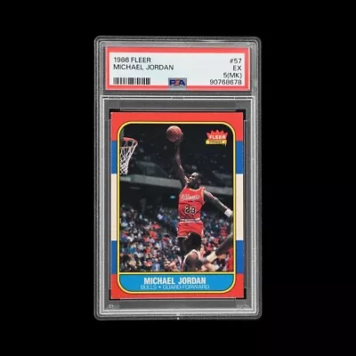 1986 Fleer #57 Michael Jordan Rookie RC PSA 5 MK Very Sharp Card W Great Color • $1400